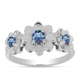 Inel din Argint 925 ( 3.33 grame ) cu Moissanite Albastru Oceanic 0.44 Carate