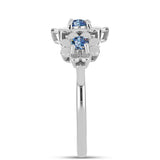 Inel din Argint 925 ( 3.33 grame ) cu Moissanite Albastru Oceanic 0.44 Carate