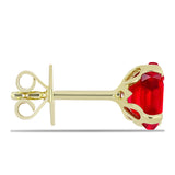 Cercei din Argint 925 Placat cu Aur ( 1.08 grame ) cu Agat Roșu 2.35 Carate