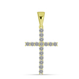 Cruce Pandantiv din Argint 925 Placat cu Aur ( 1.49 grame ) cu Diamant Certificat cultivat în laborator 0.82 Carate