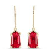 Cercei din Argint 925 Placat cu Aur ( 2.95 grame ) cu Agat Roșu 5.25 Carate