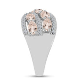 Inel din Argint 925 ( 4.92 grame ) cu Morganit Gozareh și Topaz Alb 2.47 Carate
