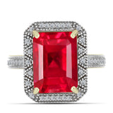 Inel din Argint 925 Placat cu Aur ( 6.78 grame ) cu Agat Roșu și Topaz Alb 7.12 Carate