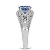 Inel din Argint 925 ( 3.02 grame ) cu Moissanite Albastru Oceanic 1.02 Carate