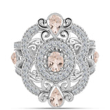 Inel din Argint 925 ( 5.31 grame ) cu Morganit Gozareh și Topaz Alb 1.77 Carate