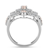 Inel din Argint 925 ( 5.31 grame ) cu Morganit Gozareh și Topaz Alb 1.77 Carate