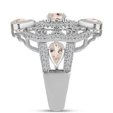 Inel din Argint 925 ( 5.31 grame ) cu Morganit Gozareh și Topaz Alb 1.77 Carate