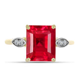 Inel din Argint 925 Placat cu Aur ( 2.76 grame ) cu Agat Roșu și Topaz Alb 4.11 Carate