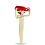 Inel din Argint 925 Placat cu Aur ( 2.63 grame ) cu Agat Roșu și Topaz Alb 2.82 Carate