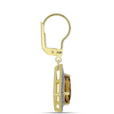 Cercei din Argint 925 Placat cu Aur ( 3.45 grame ) cu Cuarț Coniac și Topaz Alb 3.3 Carate