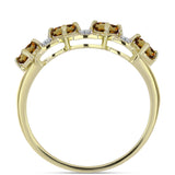 Inel din Argint 925 Placat cu Aur ( 2.31 grame ) cu Cuarț Coniac și Topaz Alb 1.1 Carate