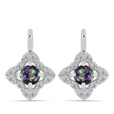 Cercei din Argint 925 ( 3.41 grame ) cu Cuarț Mistic Verde Brazilian și Topaz Alb 1.35 Carate