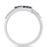 Inel din Argint 925 ( 1.7 grame ) cu Cuarț Mistic Verde Brazilian și Topaz Alb 0.59 Carate