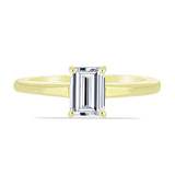 Inel din Argint 925 Placat cu Aur ( 2.58 grame ) cu Diamant Certificat cultivat în laborator 1.12 Carate