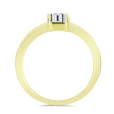Inel din Argint 925 Placat cu Aur ( 2.58 grame ) cu Diamant Certificat cultivat în laborator 1.12 Carate