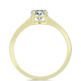 Inel din Argint 925 Placat cu Aur ( 2.05 grame ) cu Diamant Certificat cultivat în laborator 1.08 Carate