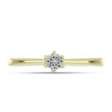 Inel din Argint 925 Placat cu Aur ( 1.69 grame ) cu Diamant Certificat cultivat în laborator 0.2 Carate