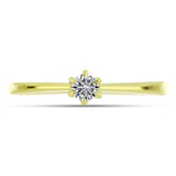 Inel din Argint 925 Placat cu Aur ( 1.69 grame ) cu Diamant Certificat cultivat în laborator 0.2 Carate