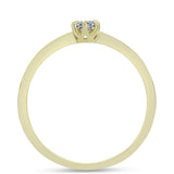 Inel din Argint 925 Placat cu Aur ( 1.69 grame ) cu Diamant Certificat cultivat în laborator 0.2 Carate