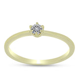 Inel din Argint 925 Placat cu Aur ( 1.69 grame ) cu Diamant Certificat cultivat în laborator 0.2 Carate