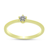 Inel din Argint 925 Placat cu Aur ( 1.69 grame ) cu Diamant Certificat cultivat în laborator 0.2 Carate