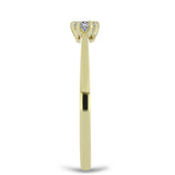 Inel din Argint 925 Placat cu Aur ( 1.69 grame ) cu Diamant Certificat cultivat în laborator 0.2 Carate