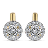 Cercei din Argint 925 Placat cu Aur ( 3.03 grame ) cu Diamant Certificat cultivat în laborator 1.65 Carate