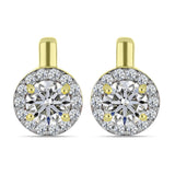 Cercei din Argint 925 Placat cu Aur ( 3.03 grame ) cu Diamant Certificat cultivat în laborator 1.65 Carate