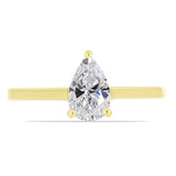 Inel din Argint 925 Placat cu Aur ( 2.01 grame ) cu Diamant Certificat cultivat în laborator 0.96 Carate