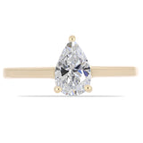 Inel din Argint 925 Placat cu Aur ( 2.01 grame ) cu Diamant Certificat cultivat în laborator 0.96 Carate