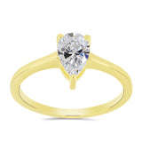 Inel din Argint 925 Placat cu Aur ( 2.01 grame ) cu Diamant Certificat cultivat în laborator 0.96 Carate