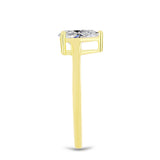 Inel din Argint 925 Placat cu Aur ( 2.01 grame ) cu Diamant Certificat cultivat în laborator 0.96 Carate