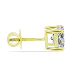 Cercei din Argint 925 Placat cu Aur ( 1.58 grame ) cu Diamant Certificat cultivat în laborator 2.9 Carate