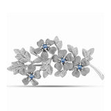 Broşă din Argint 925 ( 5.41 grame ) cu Moissanite Albastru Oceanic 0.13 Carate