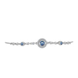 Brățară din Argint 925 ( 4.24 grame ) cu Moissanite Albastru Oceanic și Topaz Alb 1.09 Carate