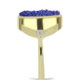 Inel din Argint 925 Placat cu Aur ( 5.61 grame ) cu Drusă Violet și Topaz Alb 6.97 Carate