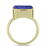 Inel din Argint 925 Placat cu Aur ( 3.7 grame ) cu Drusă Violet 6.63 Carate