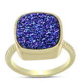 Inel din Argint 925 Placat cu Aur ( 3.7 grame ) cu Drusă Violet 6.63 Carate