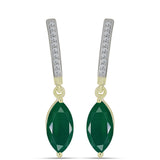 Cercei din Argint 925 Placat cu Aur ( 4.03 grame ) cu Agat Verde și Topaz Alb 2.99 Carate