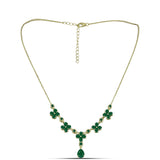 Colier din Argint 925 Placat cu Aur ( 6.14 grame ) cu Agat Verde 3.94 Carate