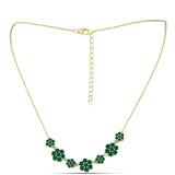 Colier din Argint 925 Placat cu Aur ( 5.58 grame ) cu Agat Verde 3.26 Carate