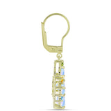 Cercei din Argint 925 Placat cu Aur ( 2.98 grame ) cu Piatra Lunii Curcubeu 4.05 Carate