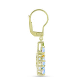 Cercei din Argint 925 Placat cu Aur ( 2.98 grame ) cu Piatra Lunii Curcubeu 4.05 Carate