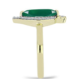 Inel din Argint 925 Placat cu Aur ( 2.83 grame ) cu Agat Verde și Topaz Alb 1.66 Carate
