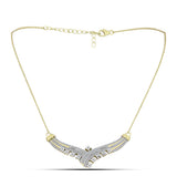 Colier din Argint 925 Placat cu Aur ( 8.53 grame ) cu Diamant Alb și Topaz Alb 1.14 Carate