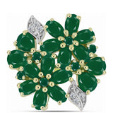Inel din Argint 925 Placat cu Aur ( 4.84 grame ) cu Agat Verde 3.97 Carate