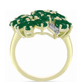 Inel din Argint 925 Placat cu Aur ( 4.84 grame ) cu Agat Verde 3.97 Carate