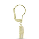 Cercei din Argint 925 Placat cu Aur ( 3.65 grame ) cu Drusă Violet și Topaz Alb 2.66 Carate
