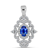 Pandantiv din Argint 925 ( 2.47 grame ) cu Safir Albastru Australian și Topaz Alb 1.92 Carate