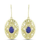 Cercei din Argint 925 Placat cu Aur ( 8.58 grame ) cu Drusă Violet 2.4 Carate